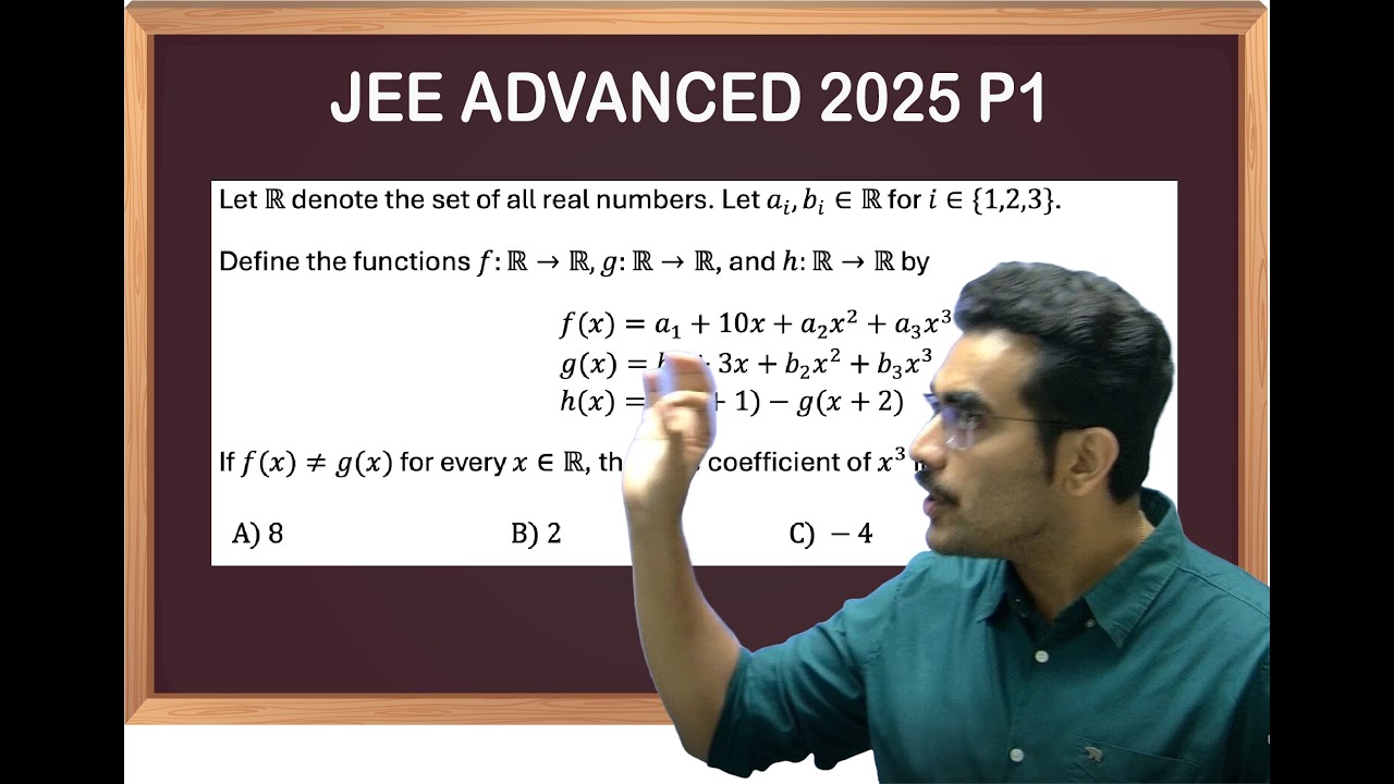 JEE ADVANCED FUNCTION PYQ 2025 Paper 1 - YouTube
