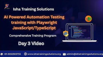 Playwright & JavaScript Day 3 Video On 11th December 2025. contact or whatsapp us on +91-9052903733.