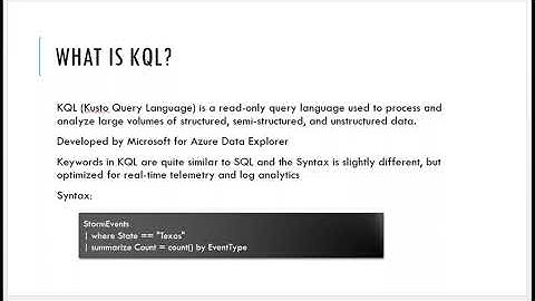 Introduction to KQL