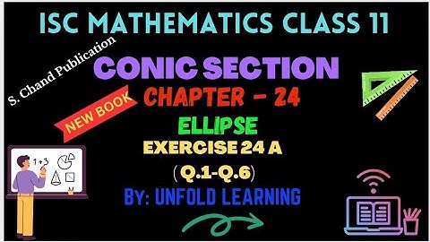 ISC Class 11 Maths || O P Malhotra || Conic Section || 24. Ellipse || Exercise 24 A @UNFOLDLEARNING