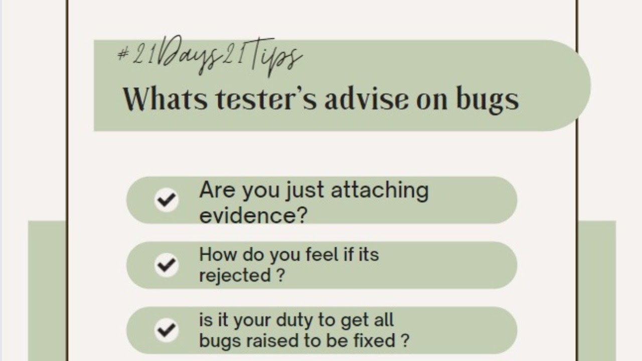 Tester's advice for software bugs - YouTube