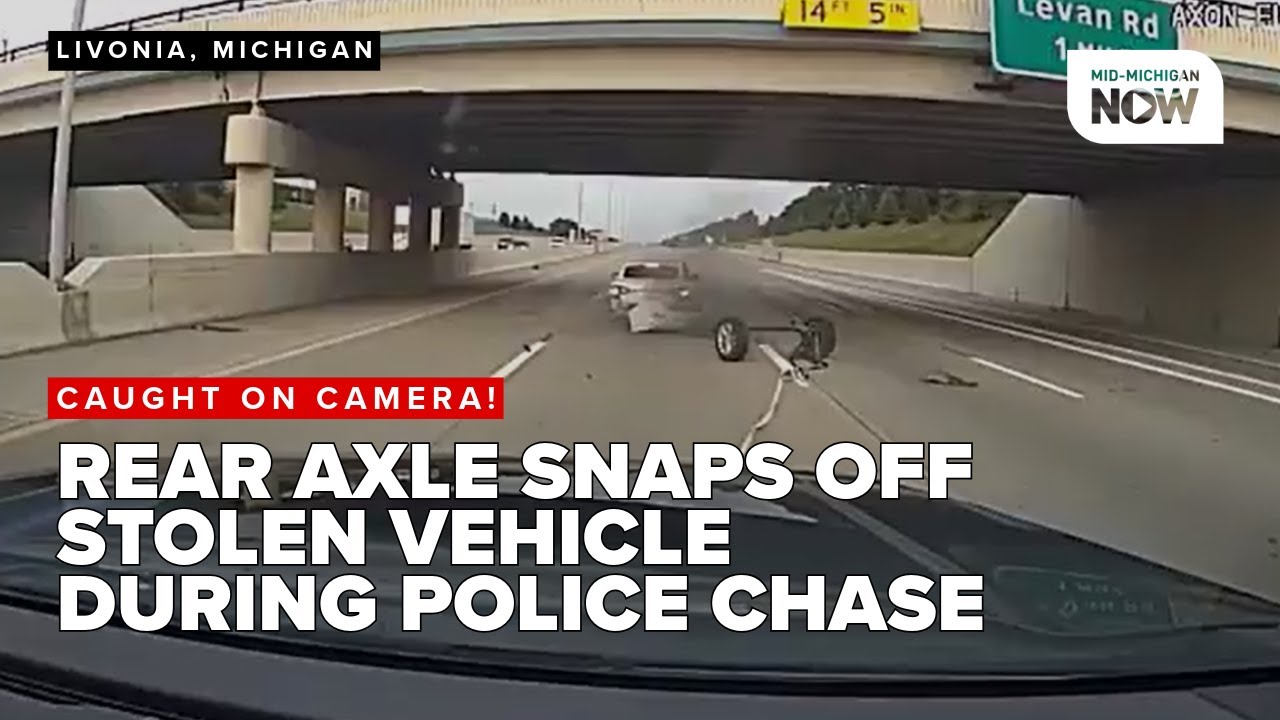 Grappled stolen vehicle has axle ripped off during getaway attempt!