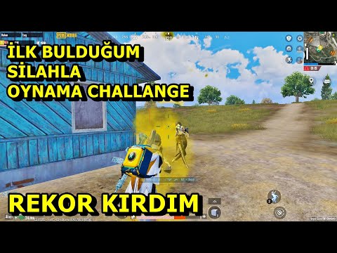 REKOR KIRDIM ! İLK BULDUĞUM SİLAHLA OYNAMA CHALLANGE SOLO VS SQUAD PUBG MOBİLE