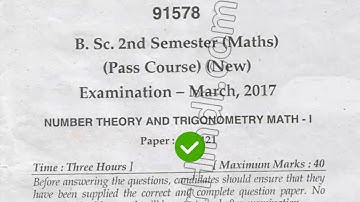 2017 Mdu BSc 2nd Sem Reappear Math Number Theory & Trigonometry Question Paper