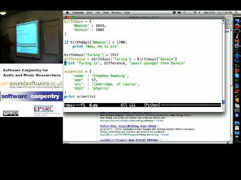 Dictionaries in Python - introduction (Software Carpentry)