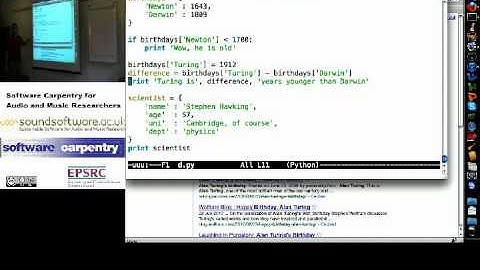 Dictionaries in Python - introduction (Software Carpentry)