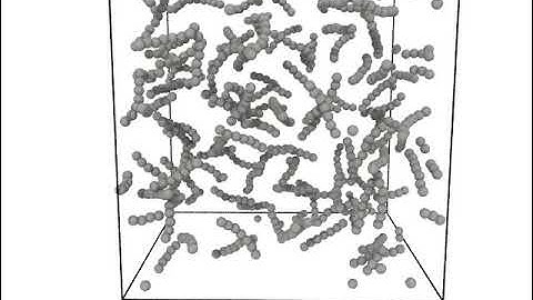 Semi-dilute solution of Rod-like polymers with LAMMPS.