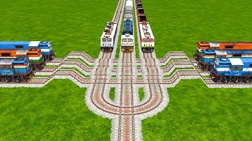 9 REALISTIC DIESEL LOCOMOTIVE COUPLING AT DIAMOND CROSSING ZIGZAG RAILROAD TRACKS |▶️Train Simulator