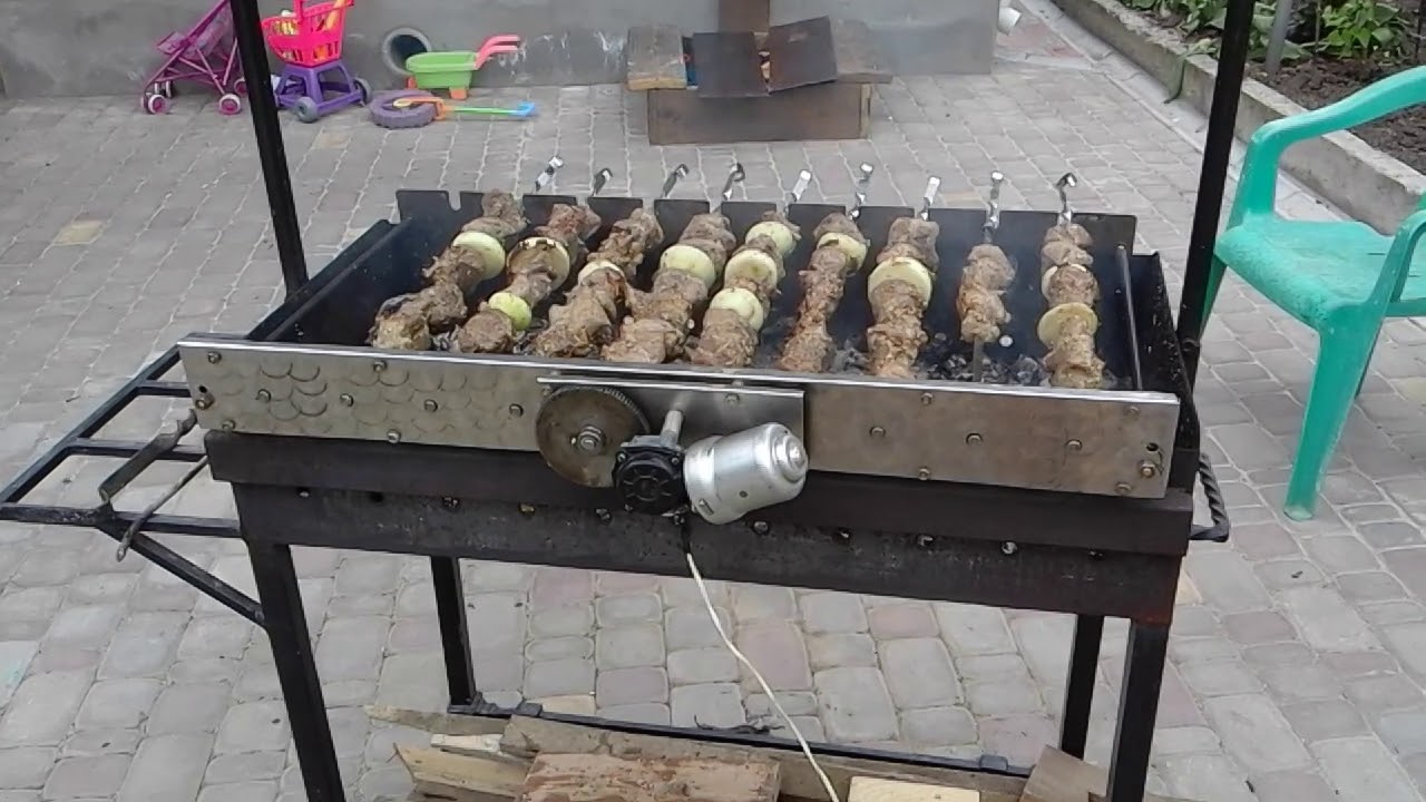 Мангал с электроприводом шампуров своими руками чертежи и видео