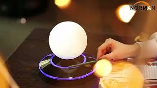 【logo】15cm Magnetic Levitation Rotation WhiteWarm White 3D Moon LED Night Light AC100 240V 360p