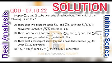Real Analysis Jam Solution QOD 07.10.22 | Csir Net Solution || Infinite Series | Sudip Kumar