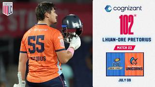 Lhuan Dre Pretorius Scores 102 And Hits The Winning Runs Cognizant Major League Cricket 2026