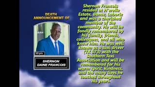 Shernon Daine Francois ~ Short Obituary