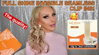 FULL SHINE INVISIBLE SEAMLESS CLIP IN EXTENSIONS COLOR MATCH AND REVIEW
