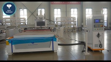 Blue Elephant 2140 ATC CNC nesting machine with auto labeling test video for Albanian customers