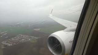 Rainy (but cool) approach to Bratislava Airport - Ryanair B737-800