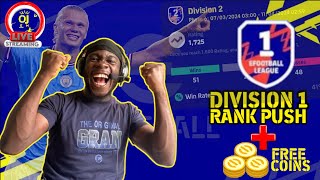 DIVISION 1 RANK PUSH + FREE COINS IN EFOOTBALL 2024 MOBILE LIVESTREAM