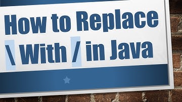 How to Replace \ With / in Java