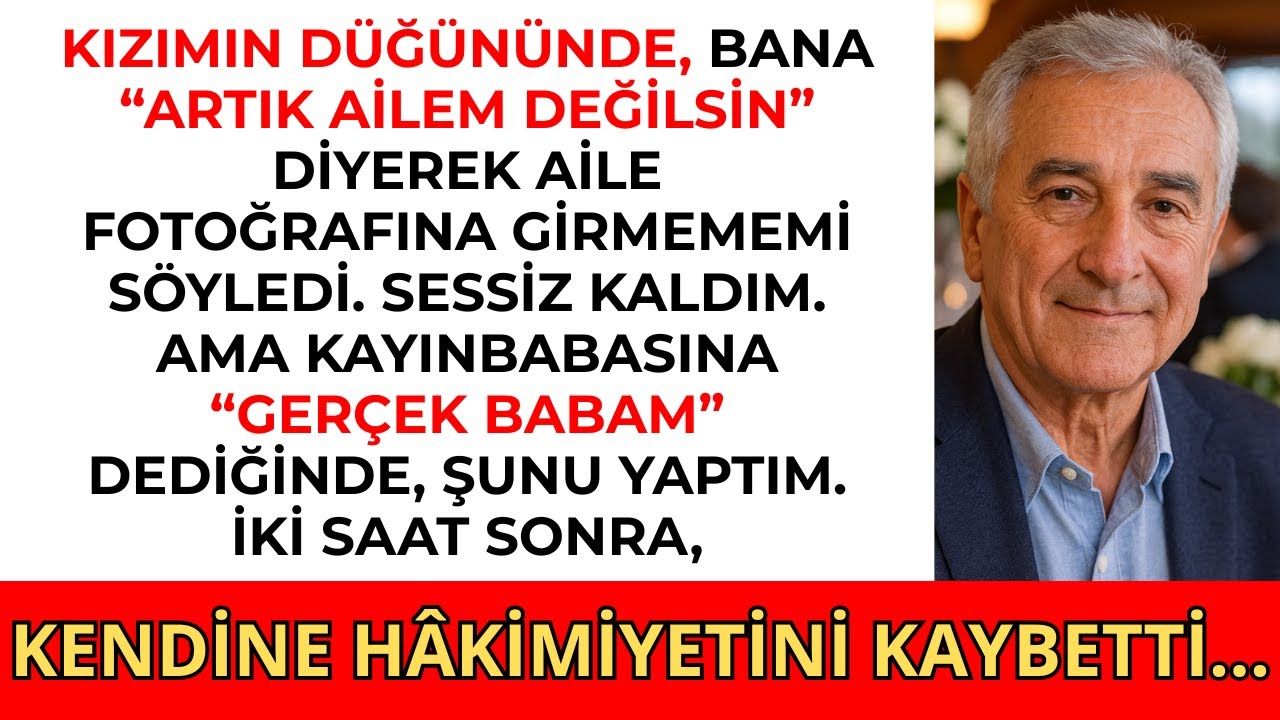 Düğünde, kızım aile fotoğrafına katılmamı yasakladı. İki saat sonra...