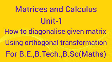 How to diagonalise given matrix using by using orthoganal transformation@thanishmaths3760