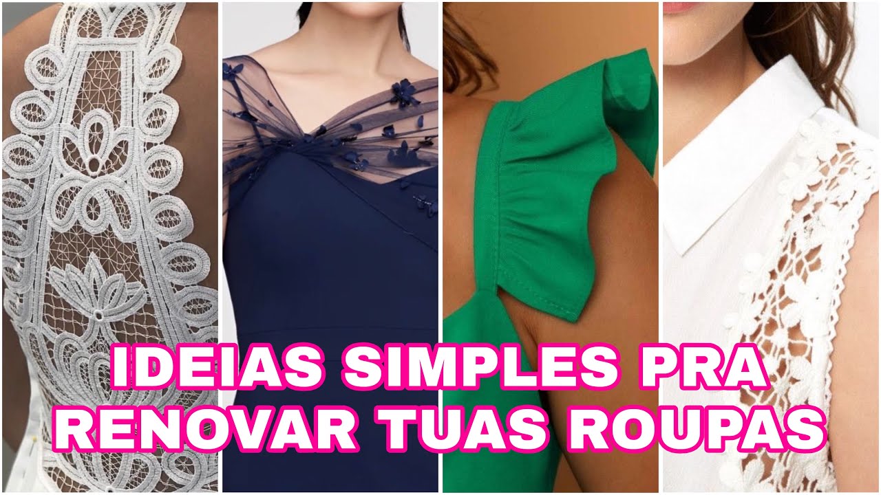 Muitas ideias pra decotes, cavas, costas e mangas / renove tuas roupas com dicas simples ♻️💚 