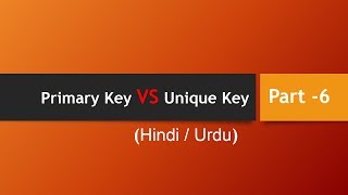Part -6 Difference Between Primary Key and Unique Key ( Hindi/Urdu)