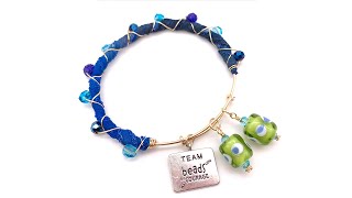 How-To Jewelry Tutorial Beads of Courage Adjustable Bangle Bracelet