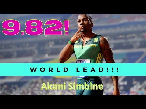 Akani Simbine 9.82 (+2.81 w) in the Sizwe Medical Fund/ASA T&F Championship 100m Dash