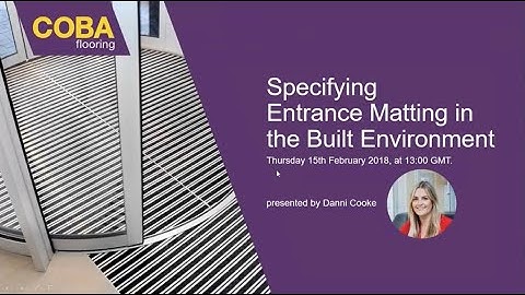 CPD Specifying Entrance Matting