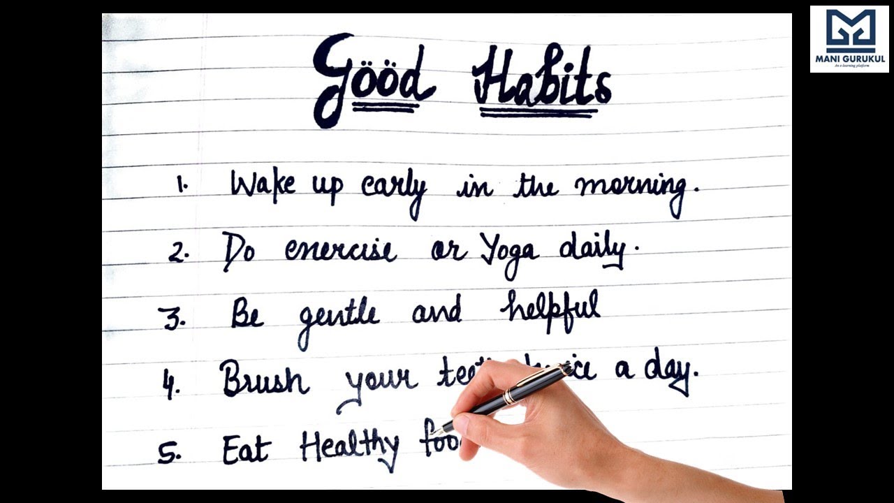 Good Habits Chart In English