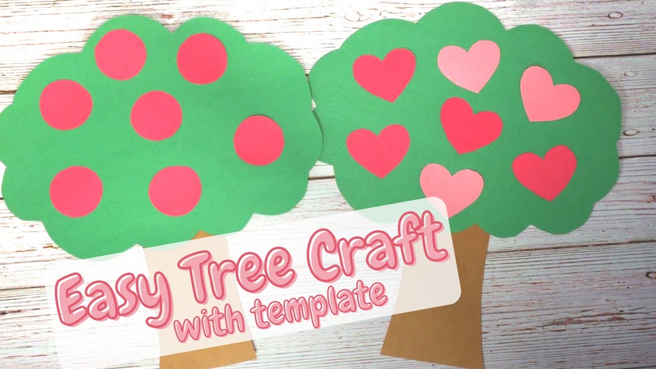 easy heart tree craft with template crafting jeannie