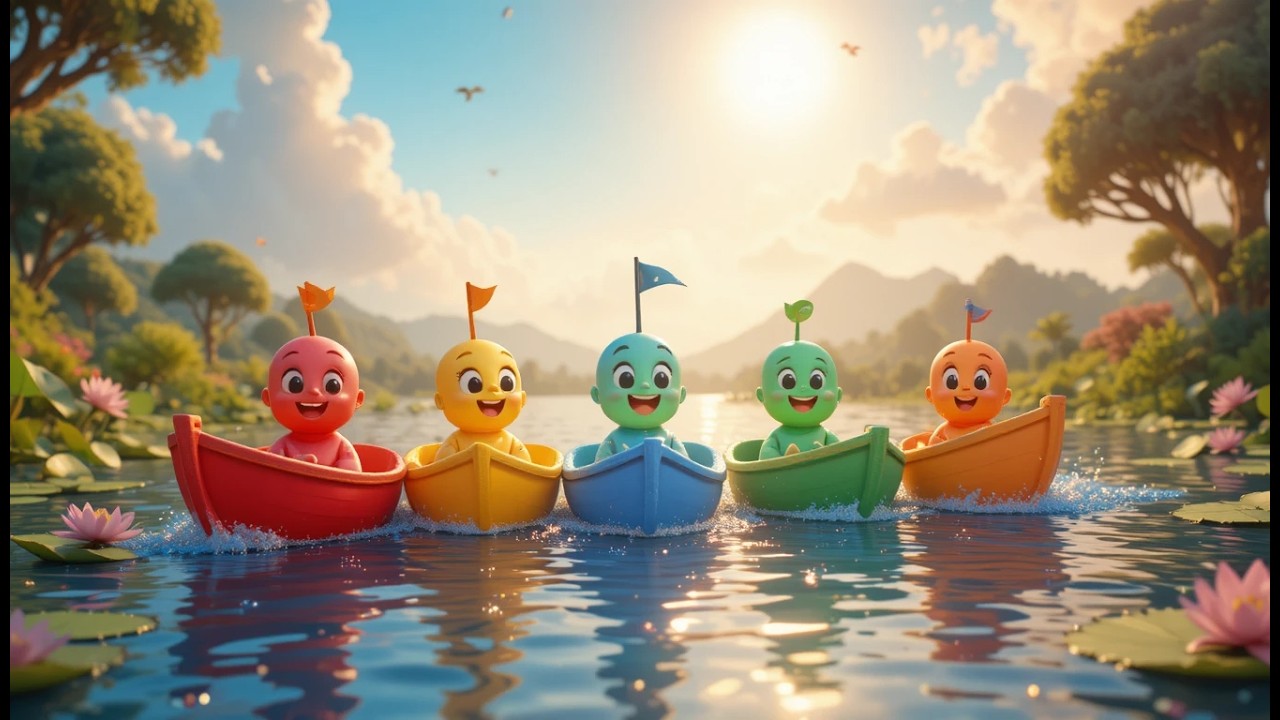 Five Little Toy Boats Sail Sail Sail | Water Safety & Counting Song for Kids