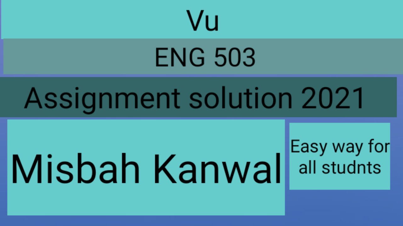 eng 503 assignment solution