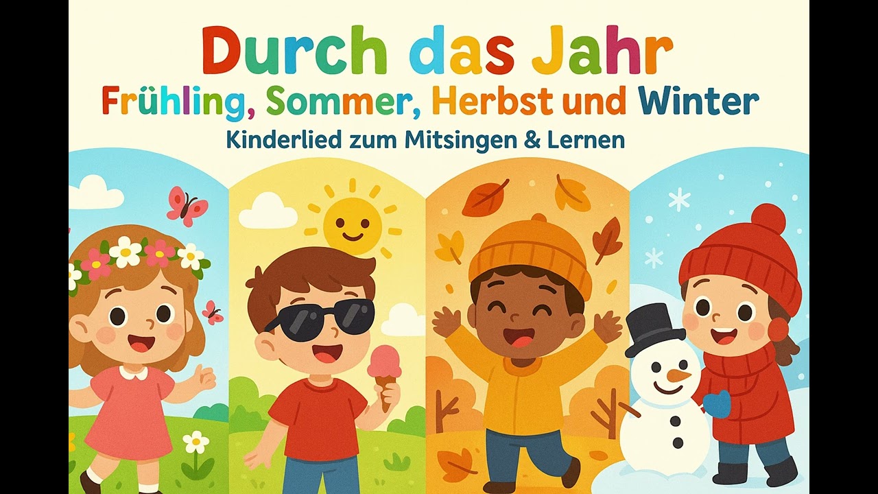 Durch das Jahr 🌞❄️🍁🌸 | Kinderlied zum Mitsingen & Lernen | Für Eltern & Kita