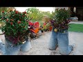 Crazy Idea | Cement and Jeans | How to make flower pots from cement and jeans