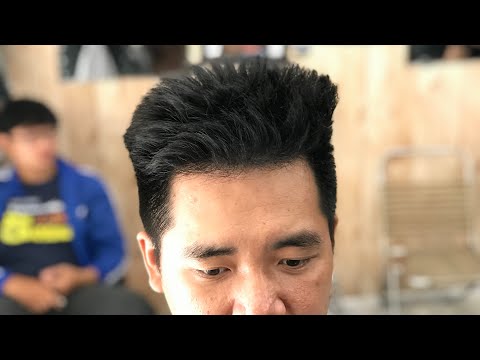 Xử Lí Tóc Bung, Cứng, Khó Vào Nếp Kết hợp Comb Over (Haircut Tutorial) || Long BarberShop