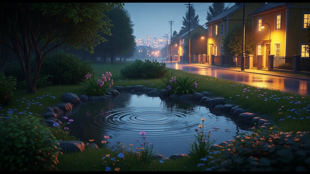 Soothing Rain in a High Mountain Residential Area 🌲