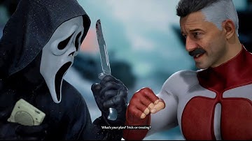 All Ghostface VS Omni-Man Intro Dialogues - Mortal Kombat 1 Khaos Reigns
