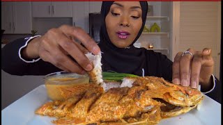 ASMR*RECIPE | FRIED RED SNAPPER * قلي واكل سمك النهاش الاحمر