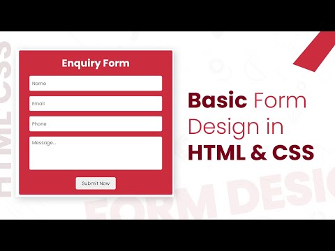 Designing a Simple Enquiry Form in HTML 5 and CSS 3 using Bootstrap 4.1