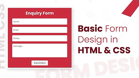 Basic Inquiry Form Design in HTML 5 and CSS 3 | Bootstrap 4.1 | Web Design | Web Full Stacks