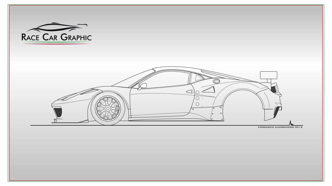 How To Draw A Ferrari 458 Italia Gt2 Youtube