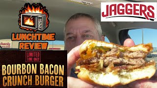 Jaggers LIMITED TIME ONLY Double Bourbon Bacon Crunch Burger, Tater Tots & Strawberry Shake
