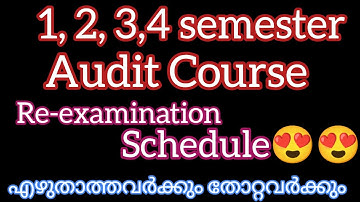 Audit Course Re-examination, 1 to 4 semester, private registration 2020, Calicutuniversity,