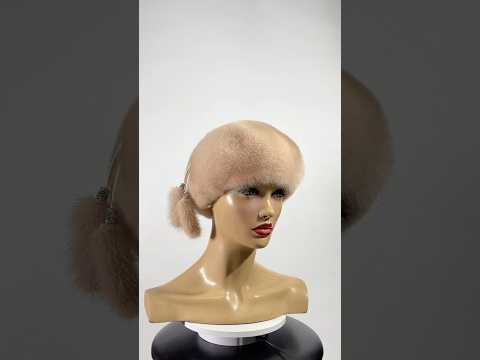 Женский норковый классический Берет с украшением, видео 2