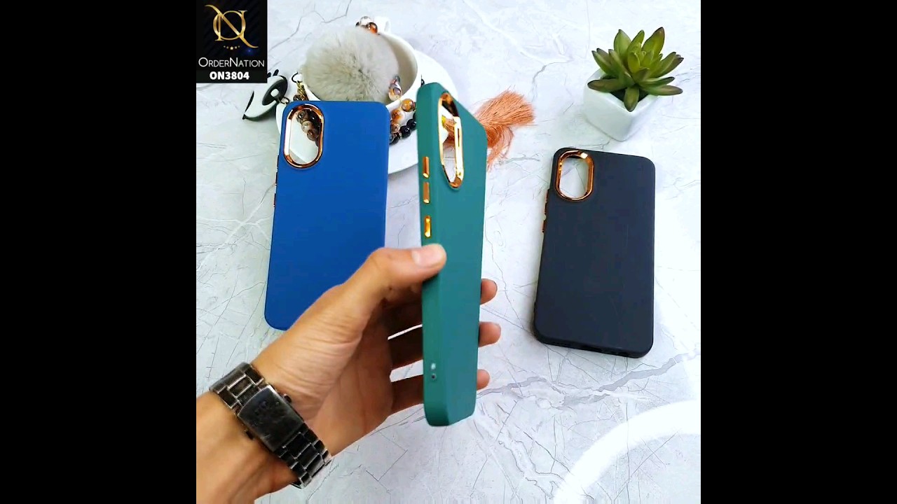 Oppo A57e Cover - Blue - New Electroplating Camera Ring Colored Soft Silicon Borders Protective Back Case