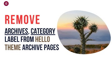 Remove Archives, Category, Tag Label from Hello Theme Archive Pages