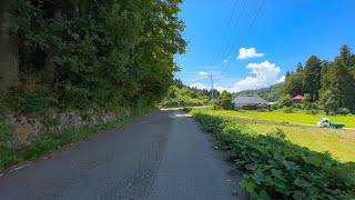 Walking through the Japanese countryside, Nishiaizu Okugawa, the sound of cicadas, summer scenery