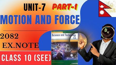 Class 10 (SEE) Aspirants | unit 7 force and motion exercise | part 1 | 2082 by Bk education learning