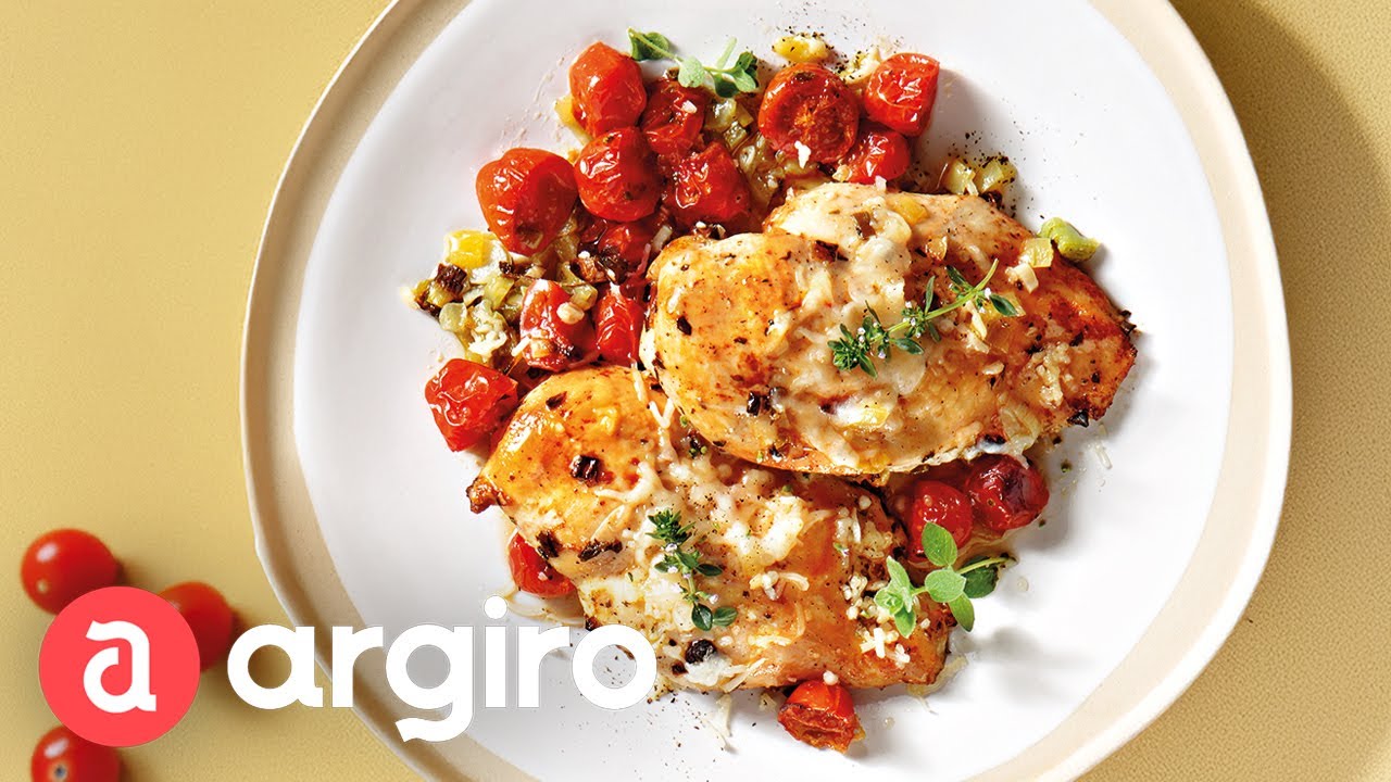 Κοτόπουλο Φιλέτο Στο Φούρνο Με Ντοματίνια της Αργυρώς | Αργυρώ Μπαρμπαρίγου